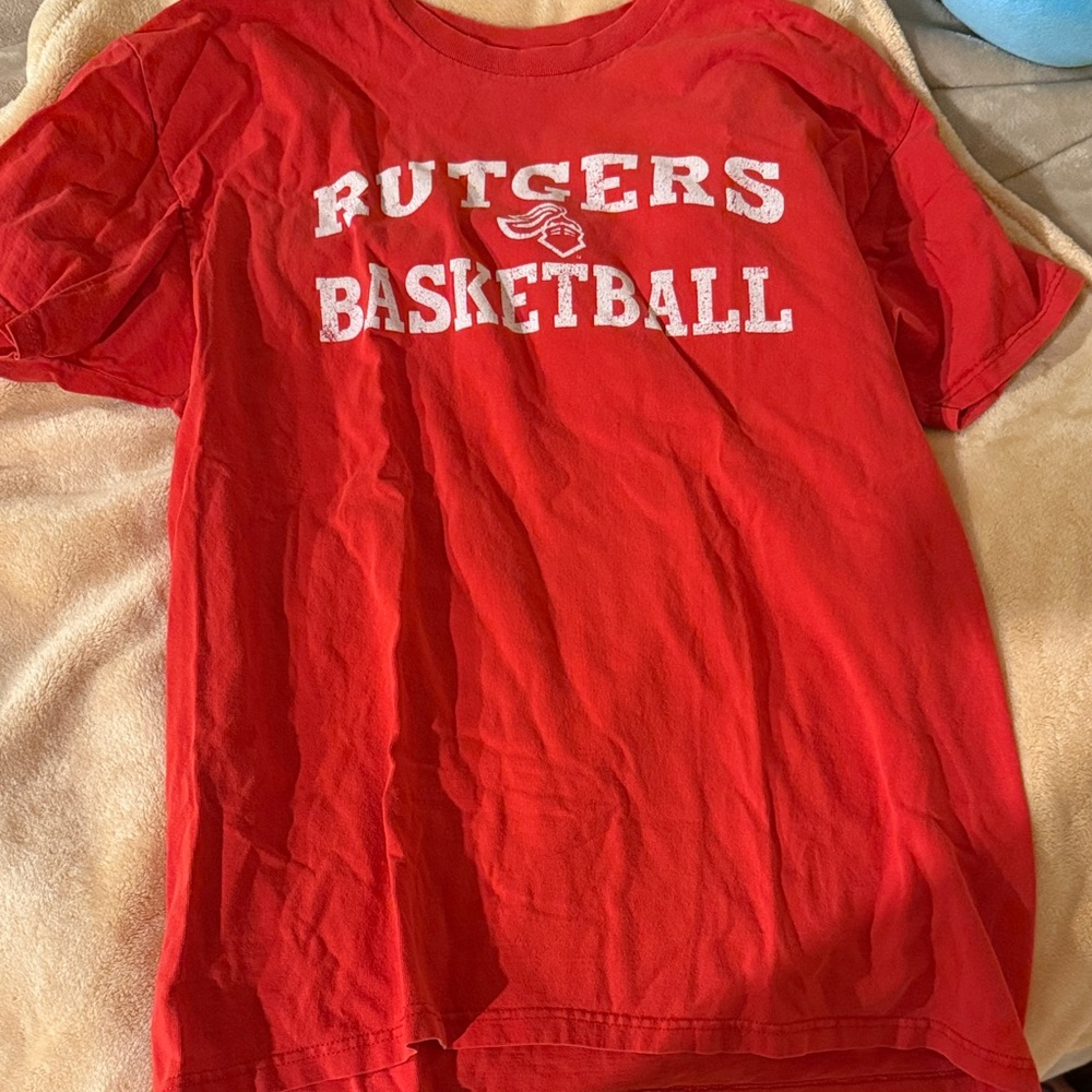 Rutgers Basketball Vibrant Red Cotton Shirt